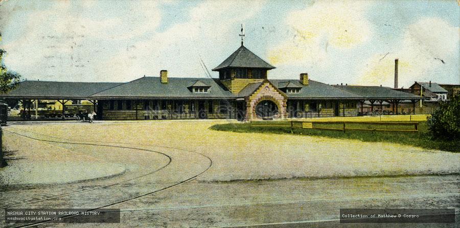 Postcard: The Railroad Station, Fall River, Massachusetts